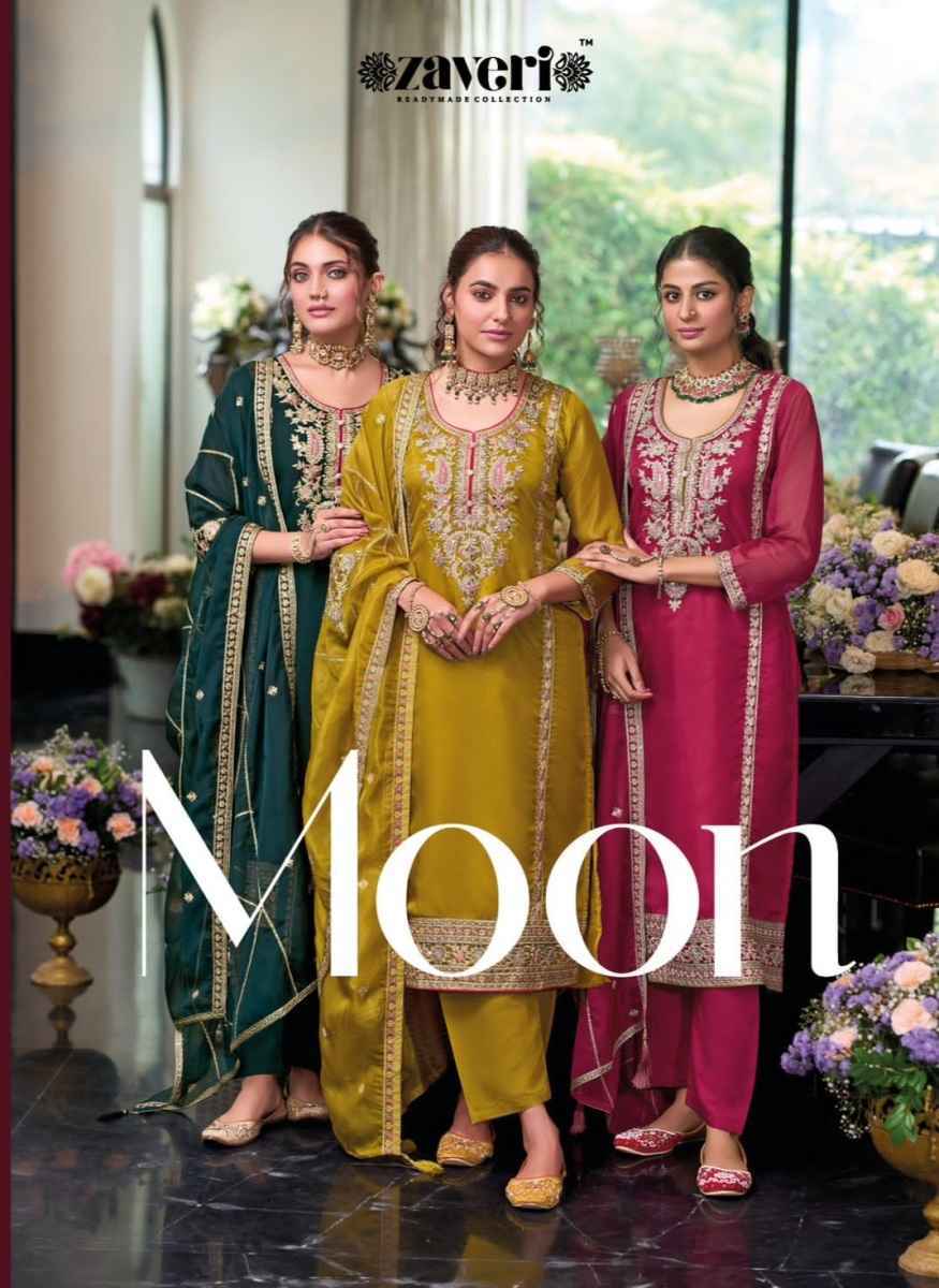 Zaveri Moon Readymade Organza Dress (4 pcs Catalogue)