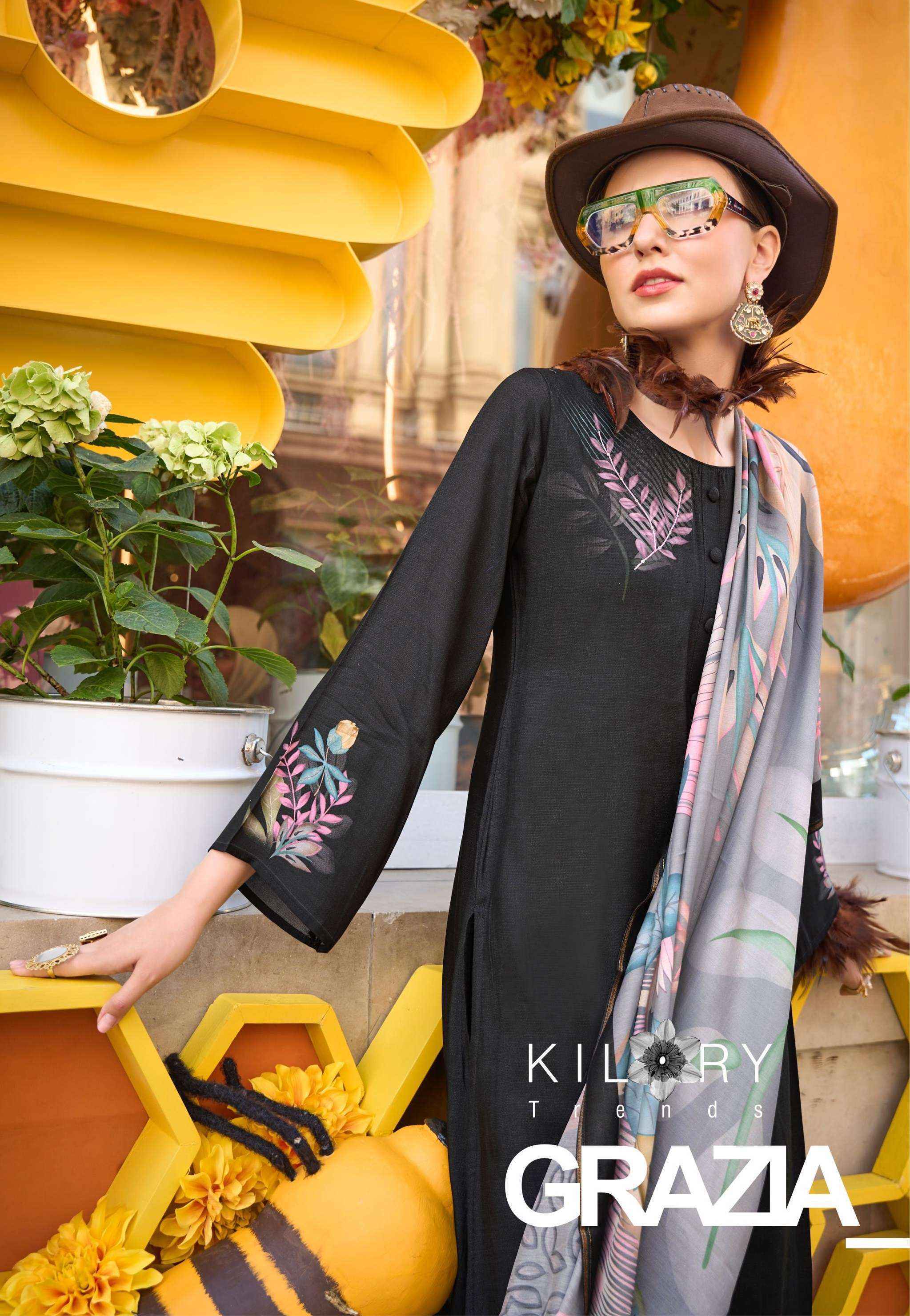 Kilory Trendz Grazia Muslin Dress Material (6 pcs Catalogue)