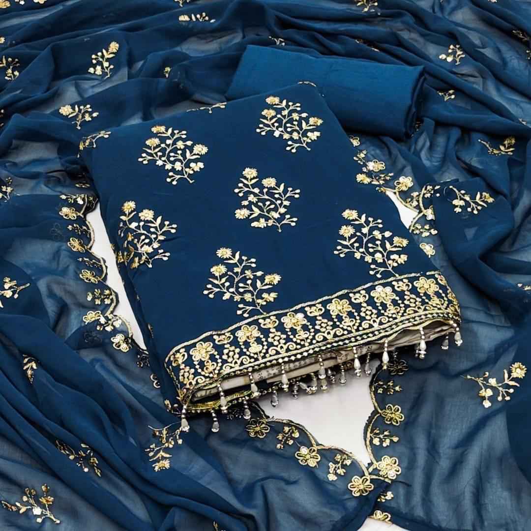 Majedar 55 Georgette Non Catalog Dress Material (4 pcs Catalogue)