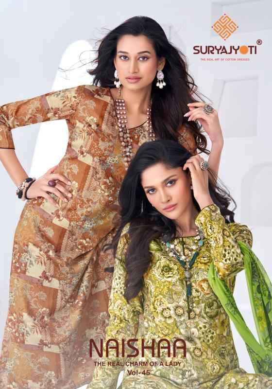 Suryajyoti Naishaa Vol-45 Jam Satin Dress Material Wholesale
