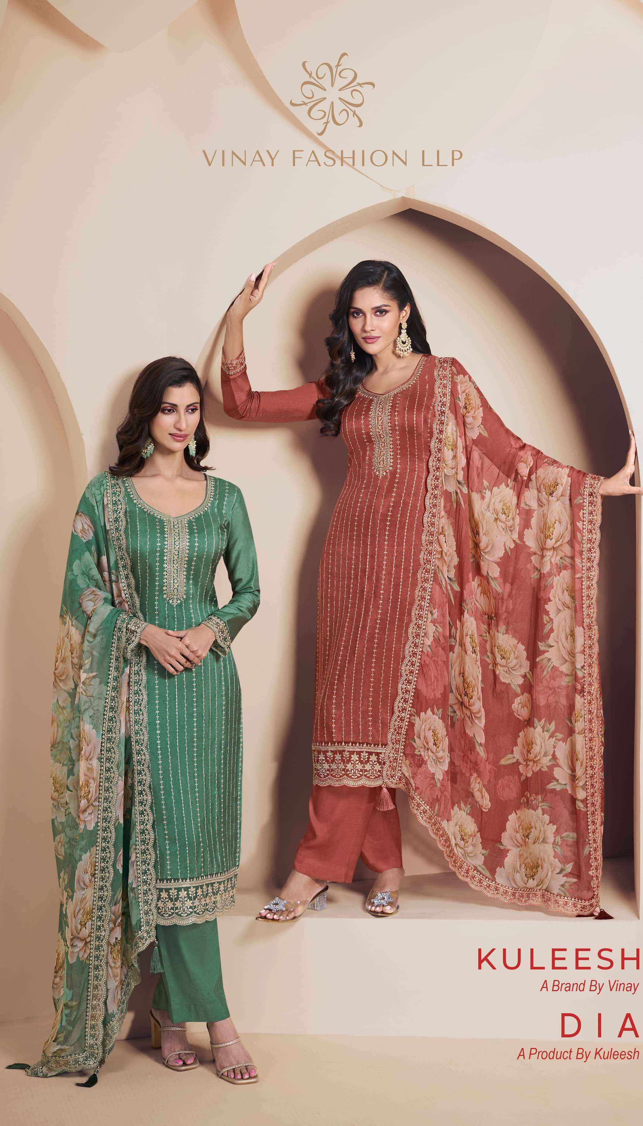 Vinay Fashion Kuleesh Saroj Vol-2 Organza Dress Material (4 pcs Catalogue)