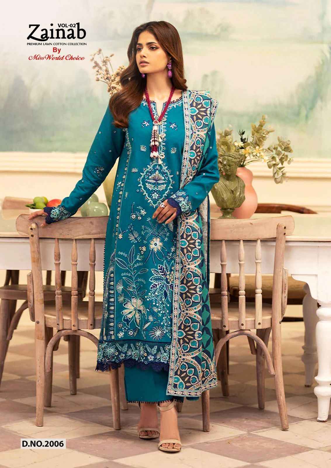 Miss World Choice Zainab Vol-2 Lawn Cotton Dress Material (6 pcs Catalogue)
