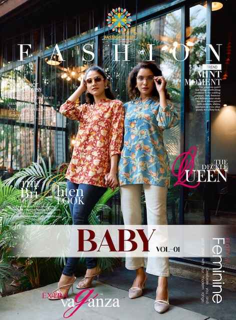 Passion Tree Baby Vol -1 Rayon Short Kurti (8 pcs Catalogue)
