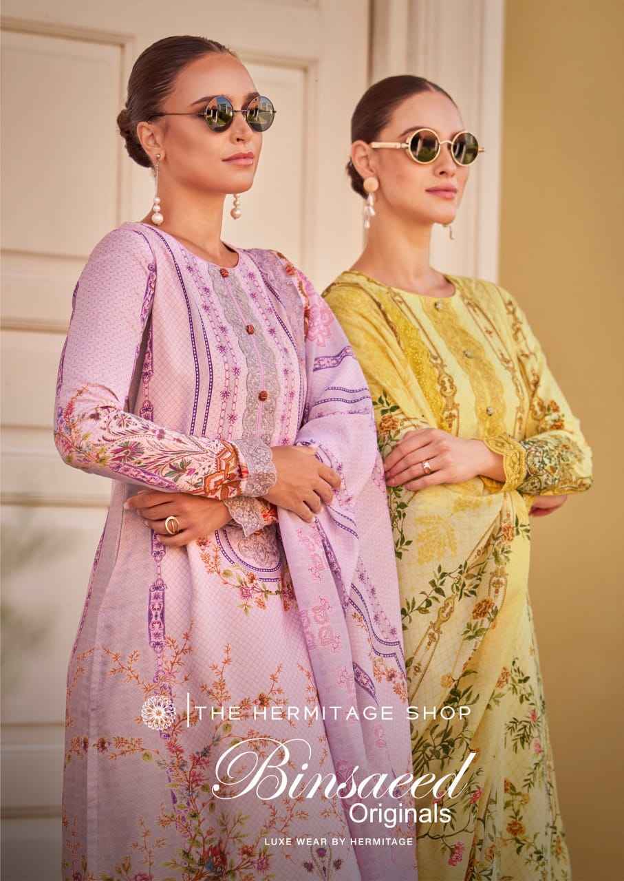 The Hermitage Shop Binsaeed Originals Jam Satin Dress Material (8 pcs Catalogue)