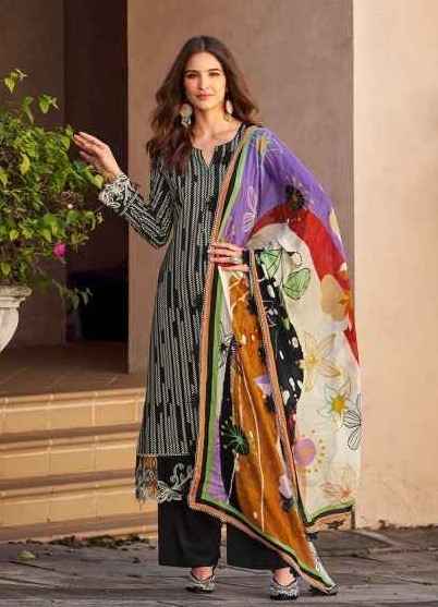 The Hermitage Shop Maham Jam Satin Dress Material (6 pcs Catalogue)