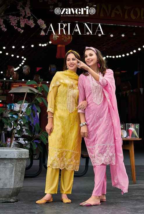 Zaveri Ariana Readymade Organza Dress (2 pcs Catalogue)