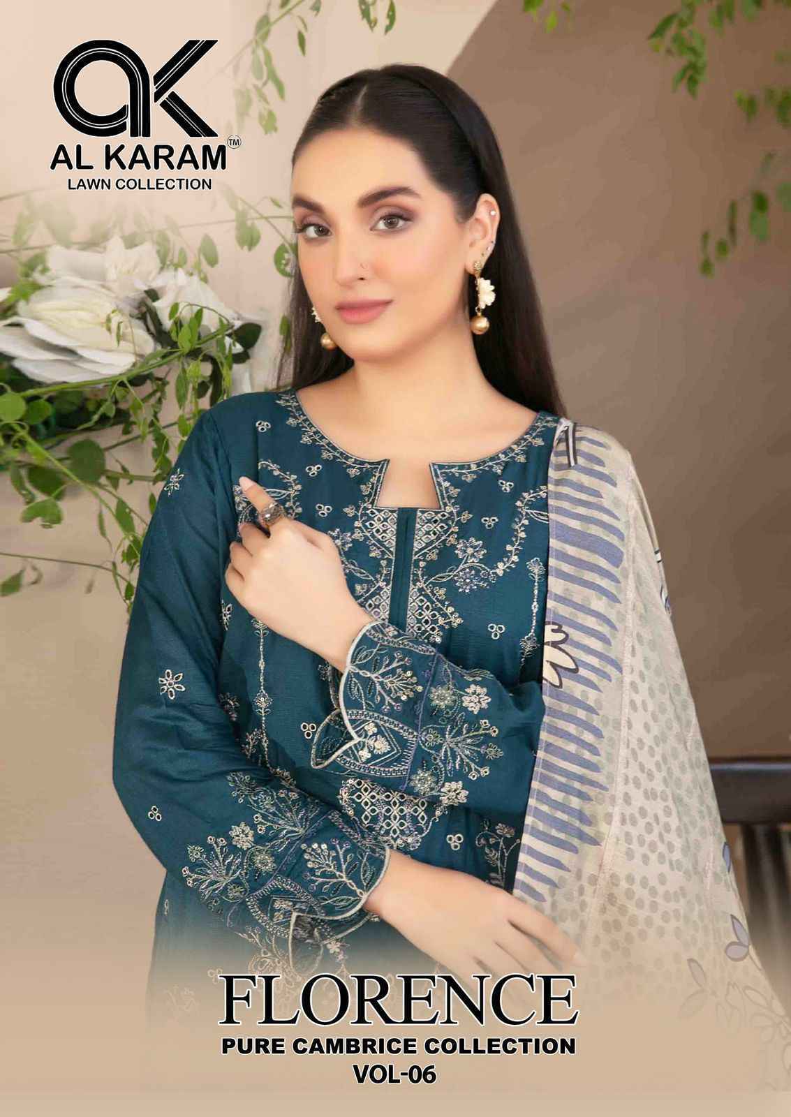 Al Karam Florence Vol-6 Cambric Cotton Dress Material (6 pcs Catalogue)