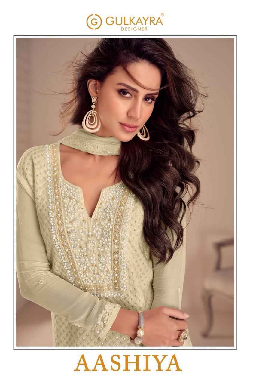 Gulkayra Designer Aashiya Georgette Dress Material (3 pcs Catalogue)