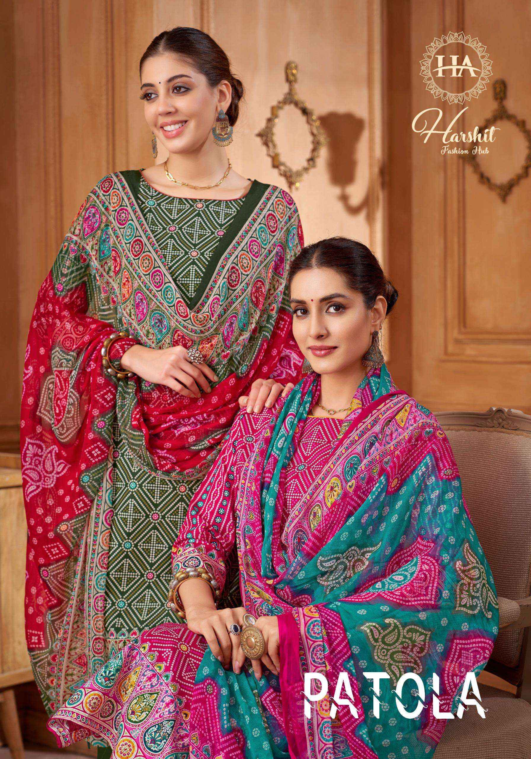 Harshit Fashion Patola Cotton Dress Material 8 pcs Catalogue
