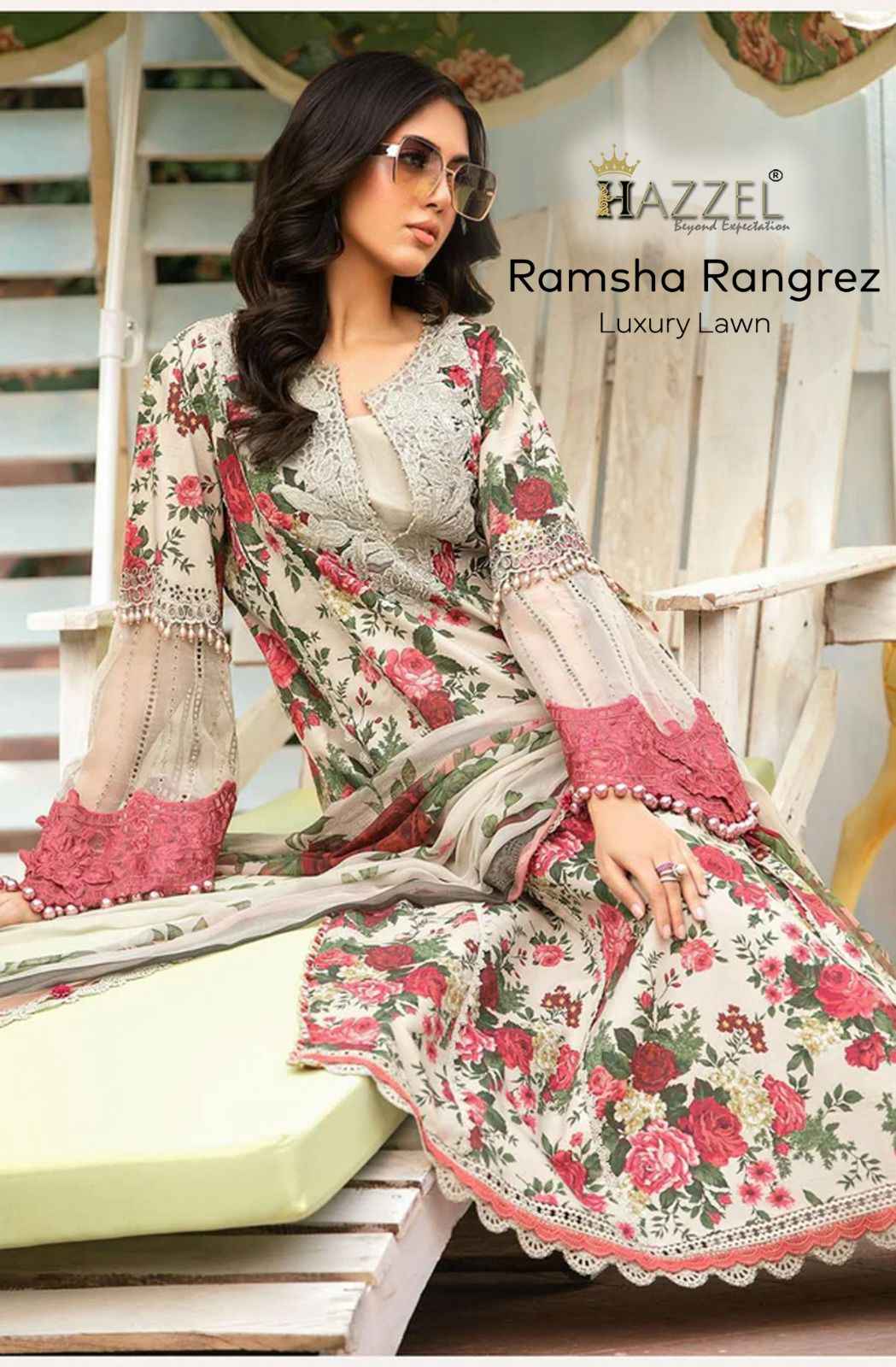 Hazzel Ramsha Rangrez Cotton Dress Material 3 pcs Catalogue