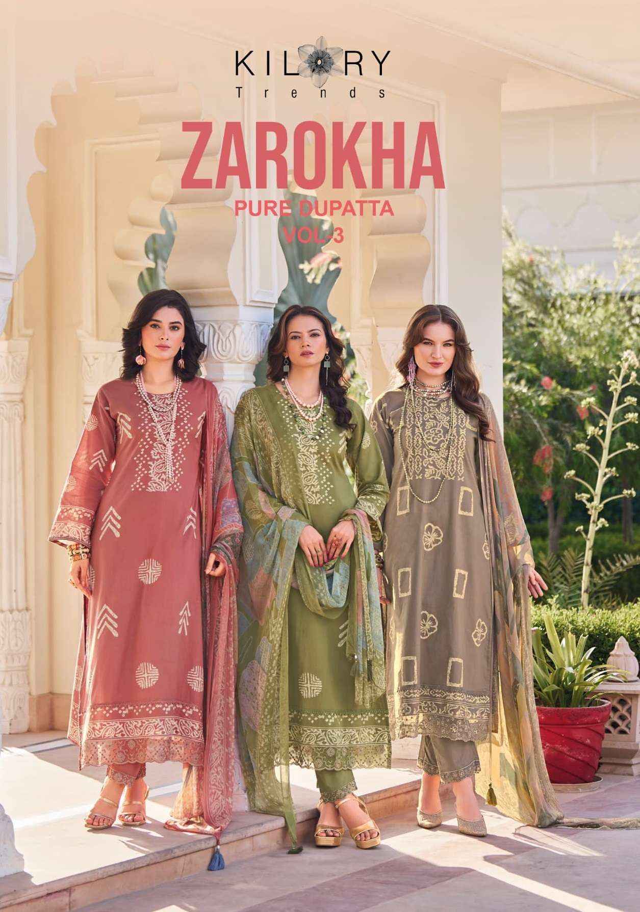 Kilory Trends Zarokha Vol 3 Lawn Cotton Dress Material 8 pcs Catalogue