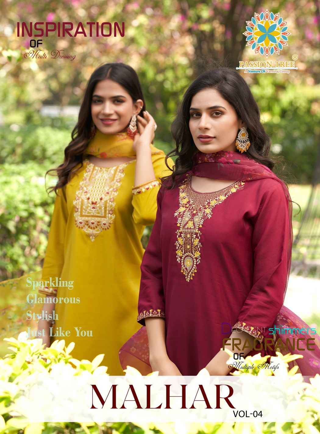 Passion Tree Malhar Vol 4 Roman Silk Kurti Combo 8 pcs Catalogue