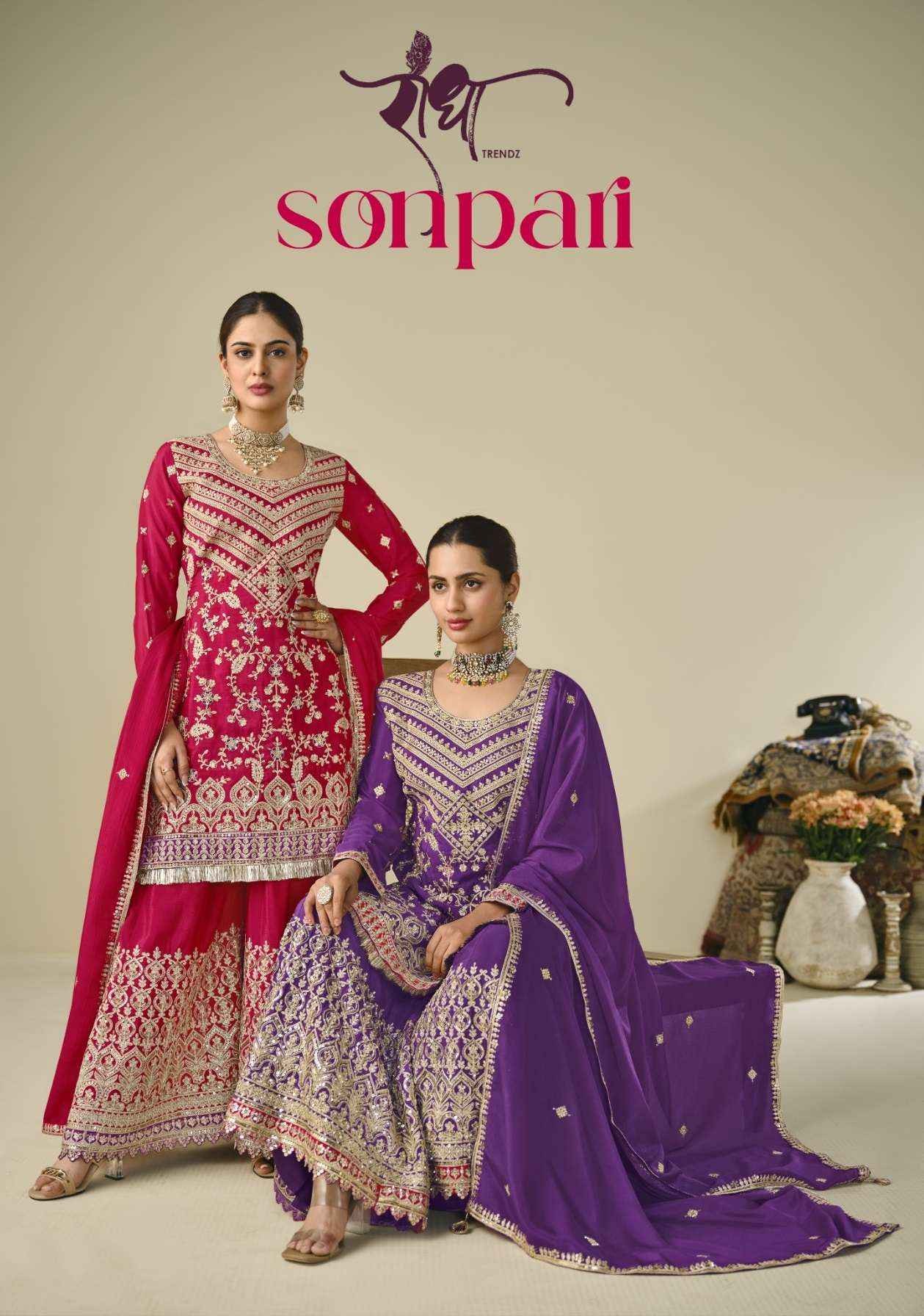 Radha Trendz Sonpari Readymade Chinon Dress 4 pcs Catalogue