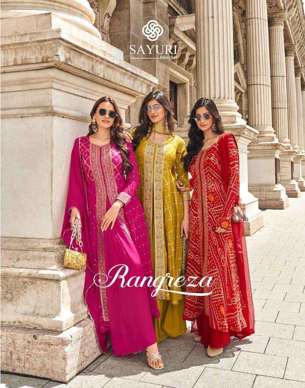Sayuri Designer Rangreza Readymade Georgette Dress 3 pcs Catalogue