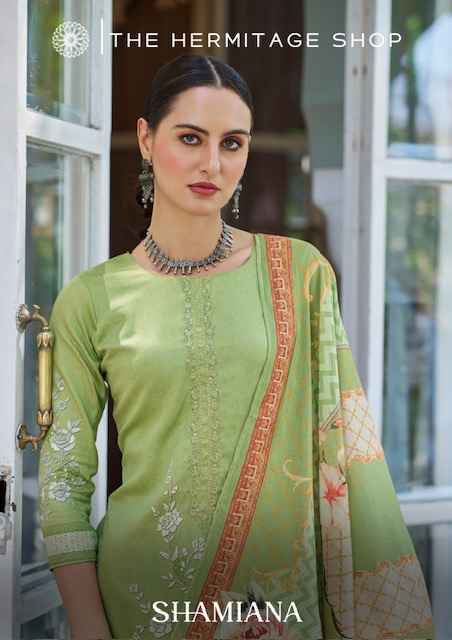 The Hermitage Shop Shamiana Jam Satin Dress Material 4 pcs Catalogue