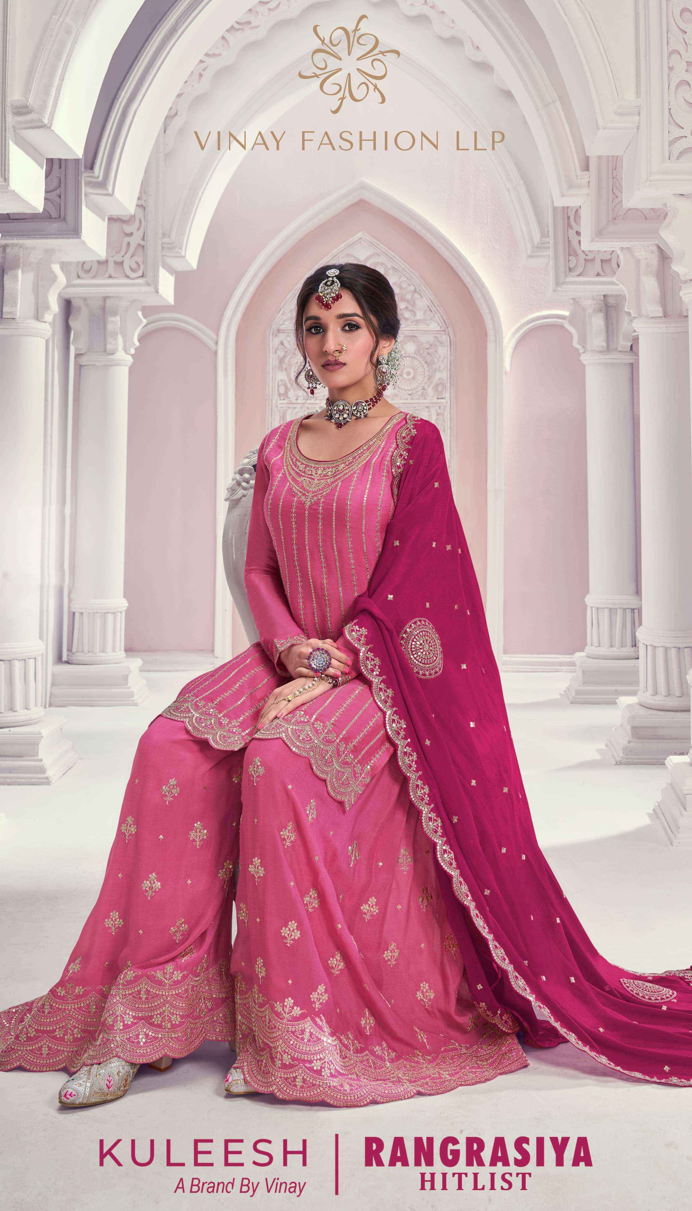 Vinay Kuleesh Rangrasiya HitList Chinon Dress Material (4 pcs Catalogue)