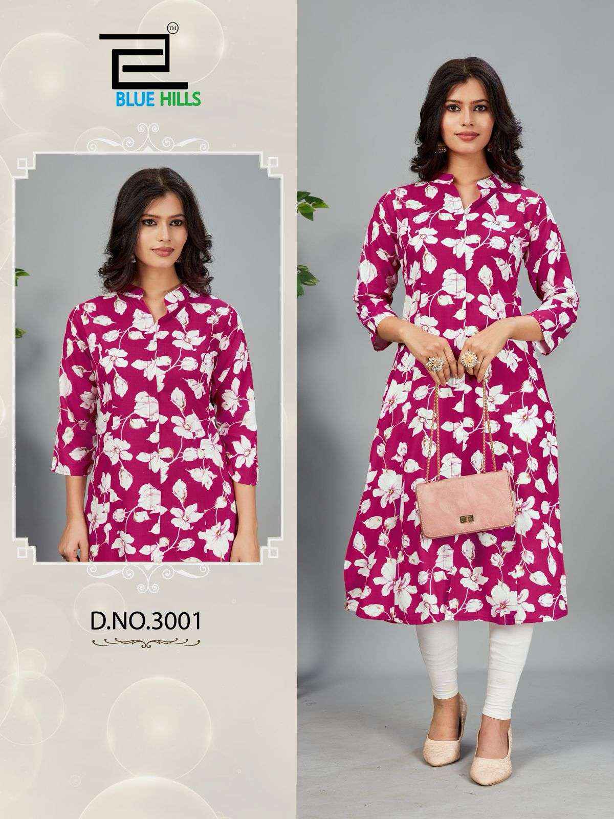 Blue Hills Maher Vol 3 Rayon Kurti 7 pcs Catalogue