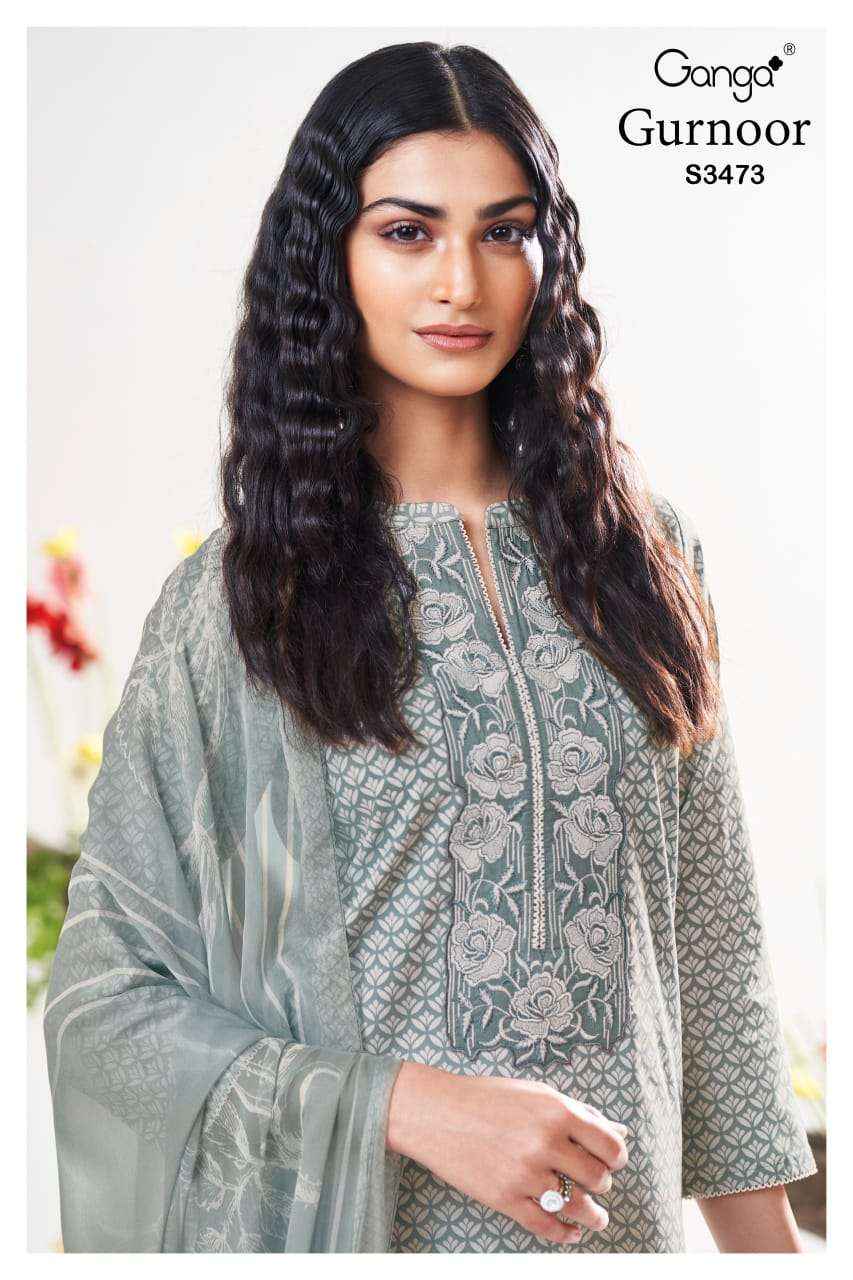 Ganga Gurnoor 3473 Cotton Dress Material 4 pcs Catalogue