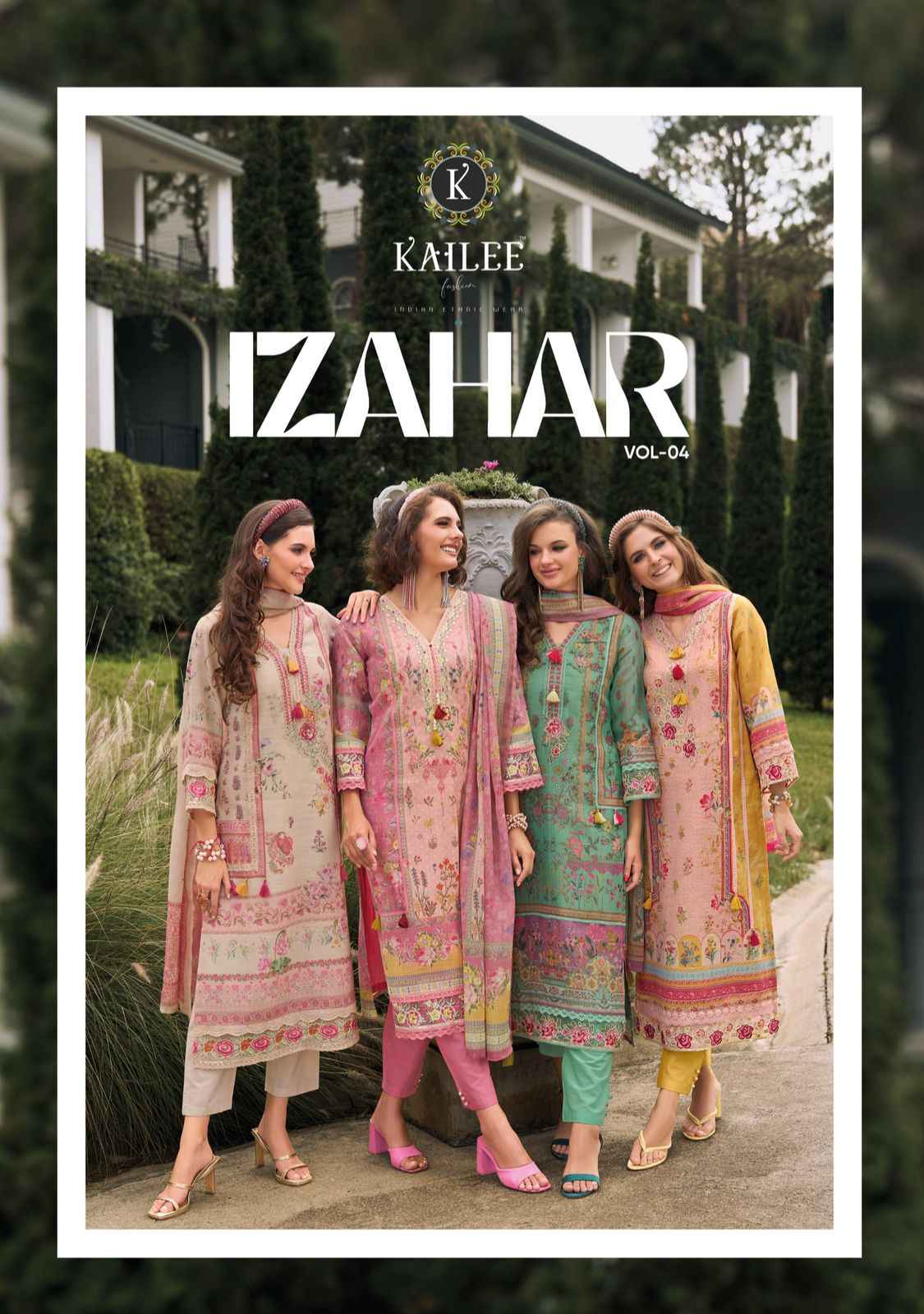 Kailee Fashion Izhaar Vol 4 Linen Kurti Combo 4 pcs Catalogue