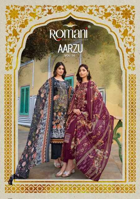 Romani Aarzu Vol 16 Cotton Dress Material 8 pcs Catalogue