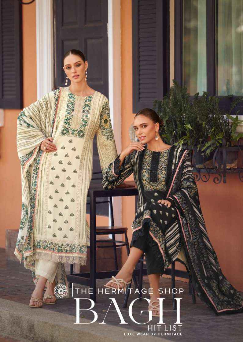 The Hermitage Shop Bagh Hit List Jam Satin Dress Material 4 pcs Catalogue