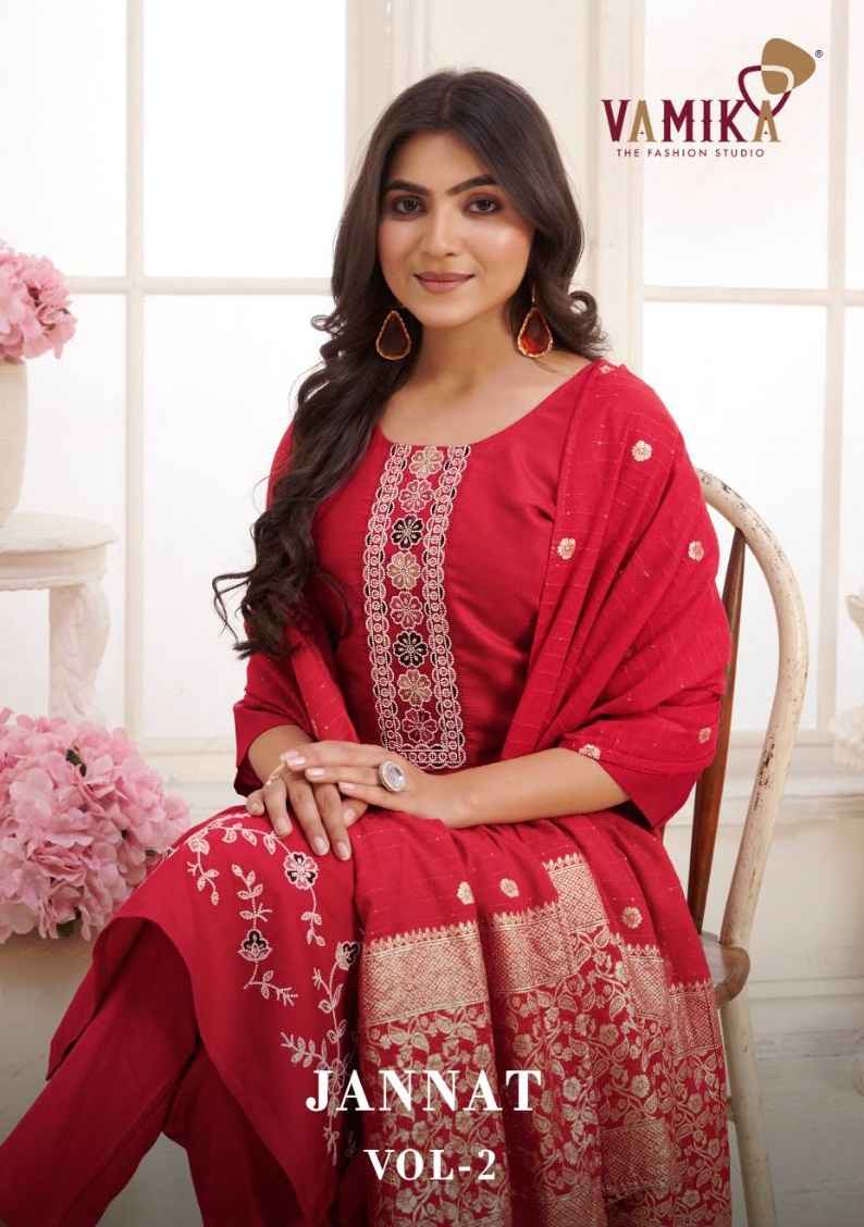 Vamika Jannat Vol 2 Viscos Vertican Silk Kurti Combo 4 pcs Catalogue