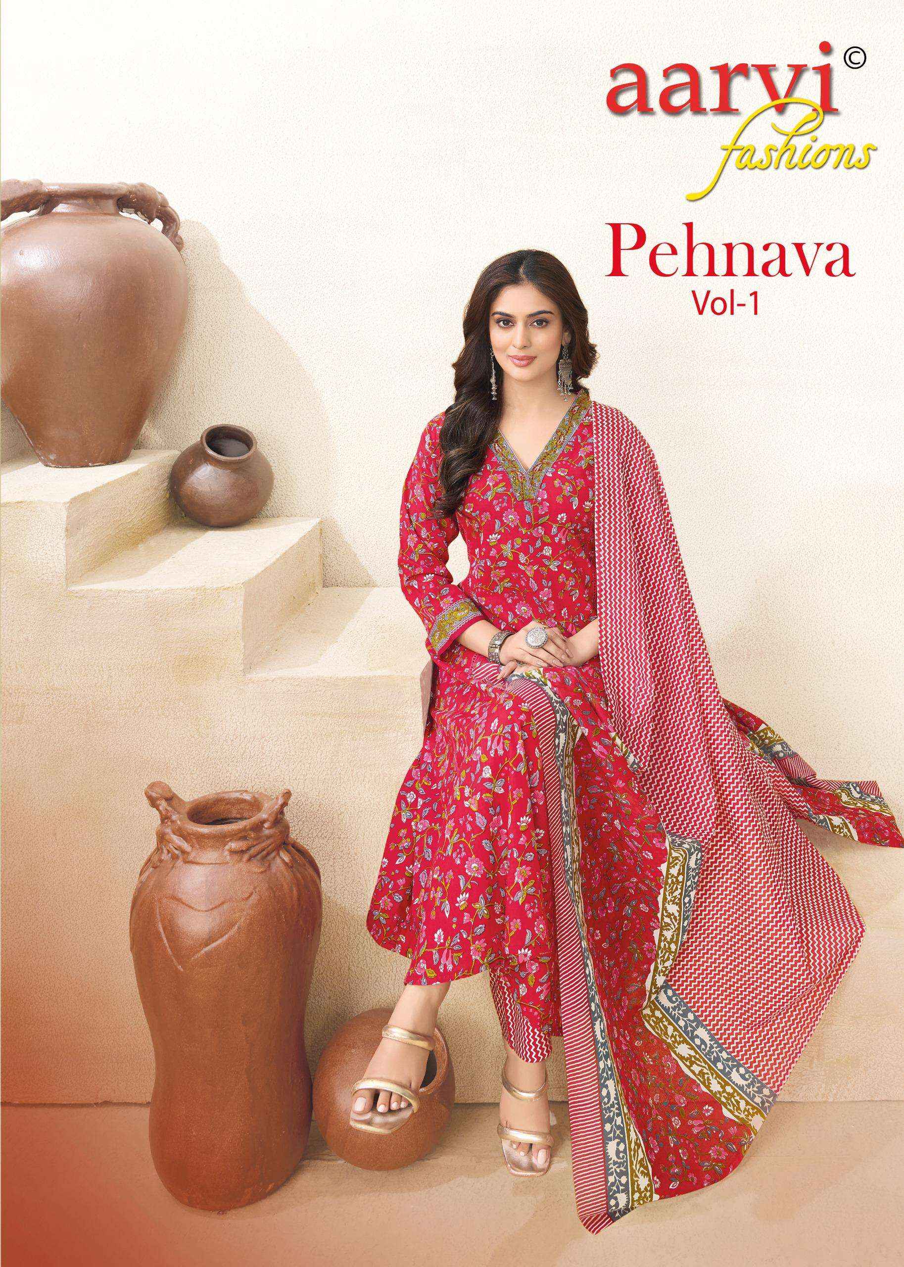 Aarvi Fashion Pehnava Vol 1 Radymade Cotton Dress 8 pcs Catalogue