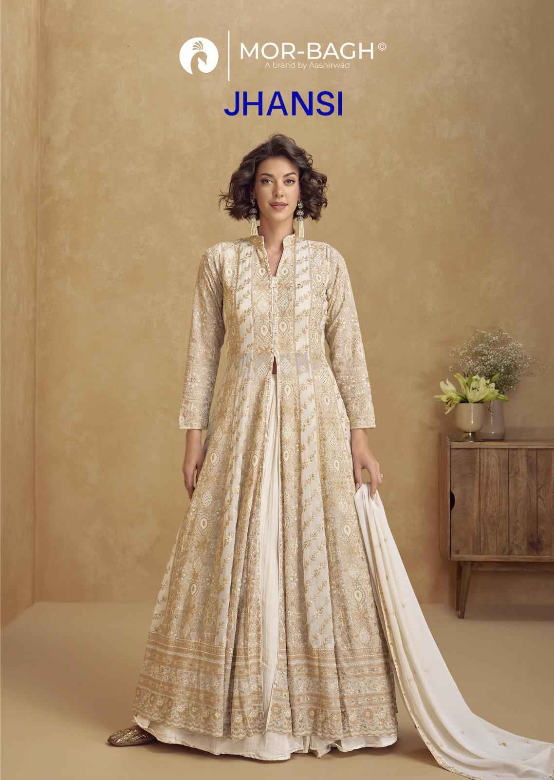 Aashirwad Creation Mor Bagh Jhansi Readymade Georgette Dress 3 pcs Catalogue