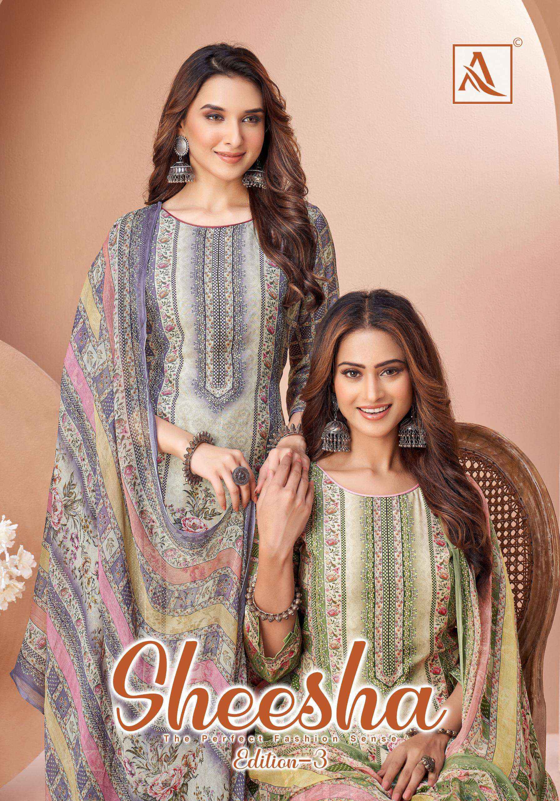 Alok Sheesha Vol 3 Viscose Muslin Dress Material 4 pcs Catalogue