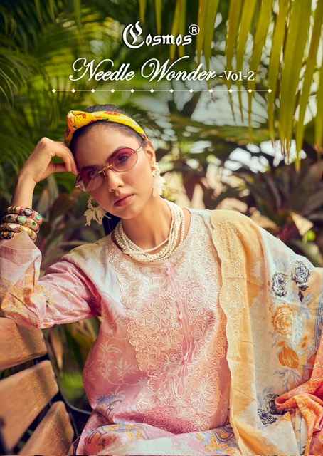 Cosmos Needle Wonder Vol 2 Lawn Cotton Dress Material 8 pcs Catalogue