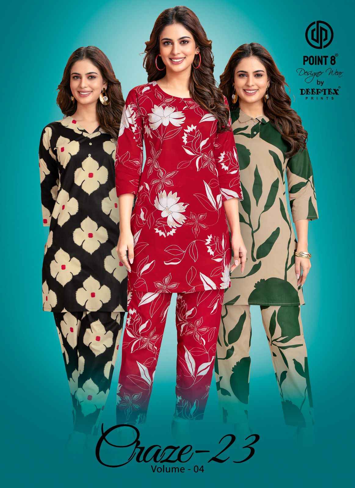 Deeptex Craze Vol 23 Vol 4 Cotton Co Ord Set 10 pcs Catalogue