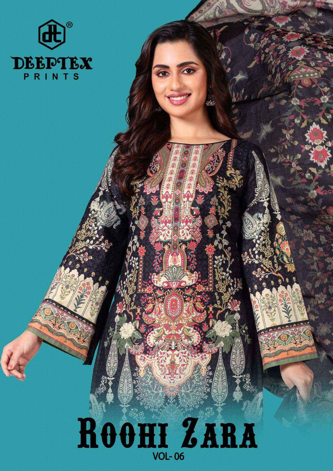 Deeptex Roohi Zara Vol 6 Lawn Cotton Dress Material 8 pcs Catalogue