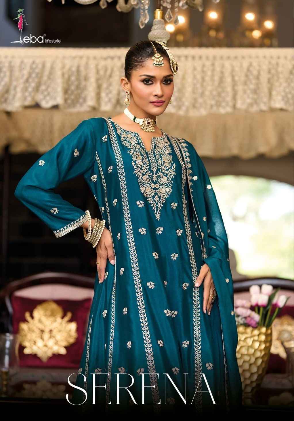 Eba Lifestyle Serena readymade Chinon Dress 3 pcs Catalogue