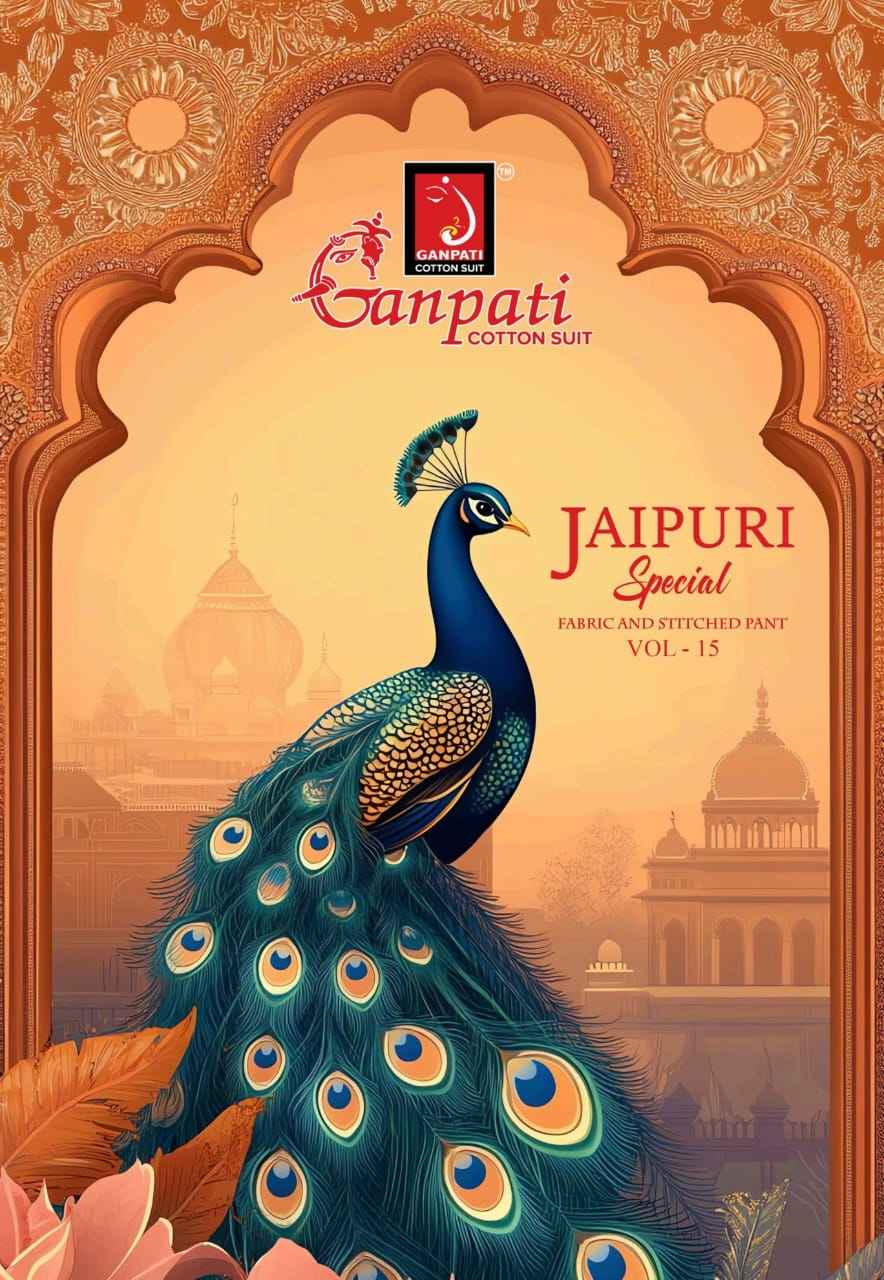 Ganpati Jaipuri Special Vol 15 Cotton Dress Material 15 pcs Catalogue