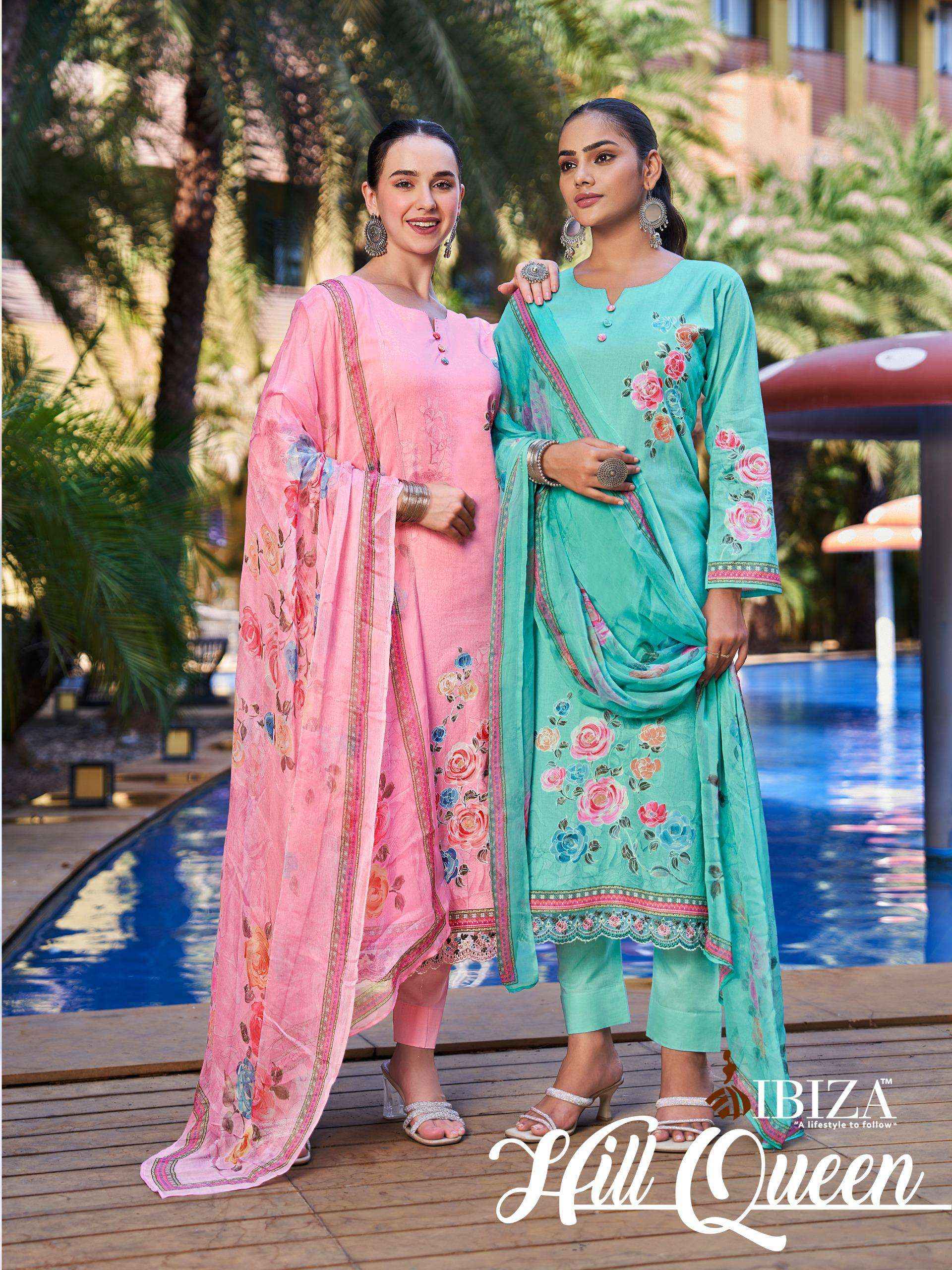 Ibiza Hill Queen Lawn Cotton Dress Material 4 Pc Catalogue