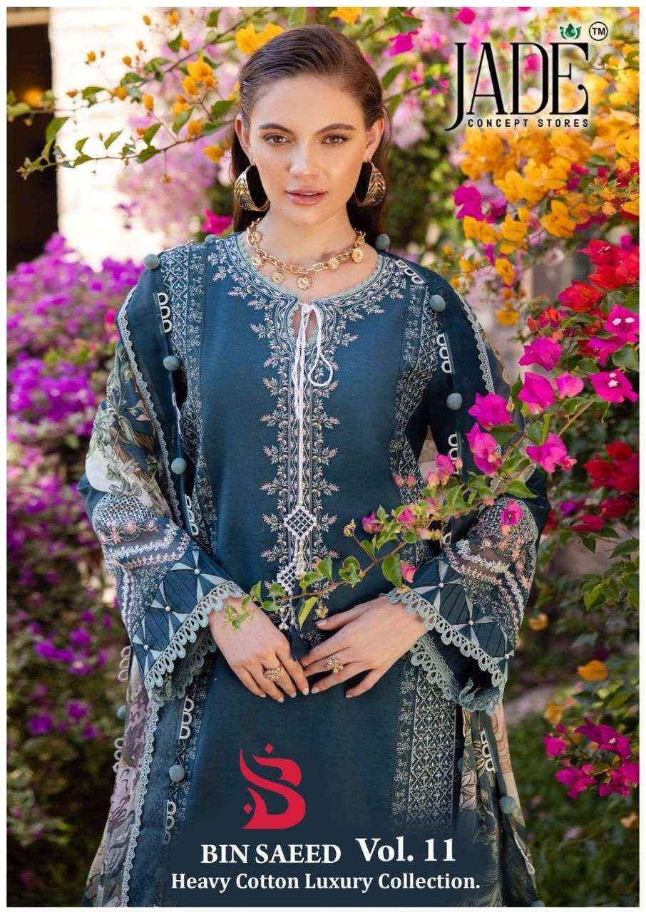 Jade Bin Saeed Heavy Luxury Vol 11 Readymade Cotton Dress 6 pcs Catalogue