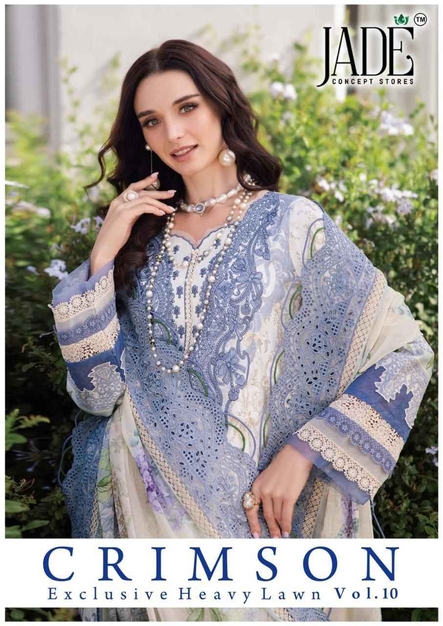 Jade Crimson Vol 10 Lawn Dress Material 6 pc Cataloge