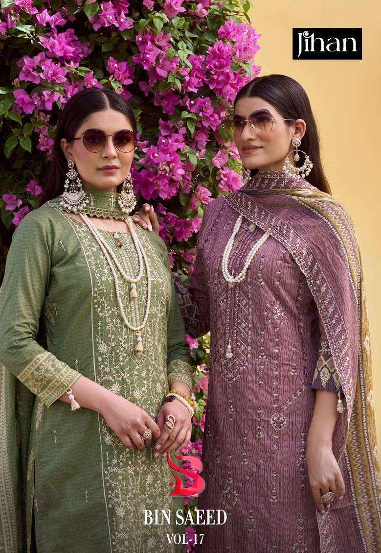 Jihan Bin Saeed Vol 17 Cotton Dress Material 4 pcs Catalogue