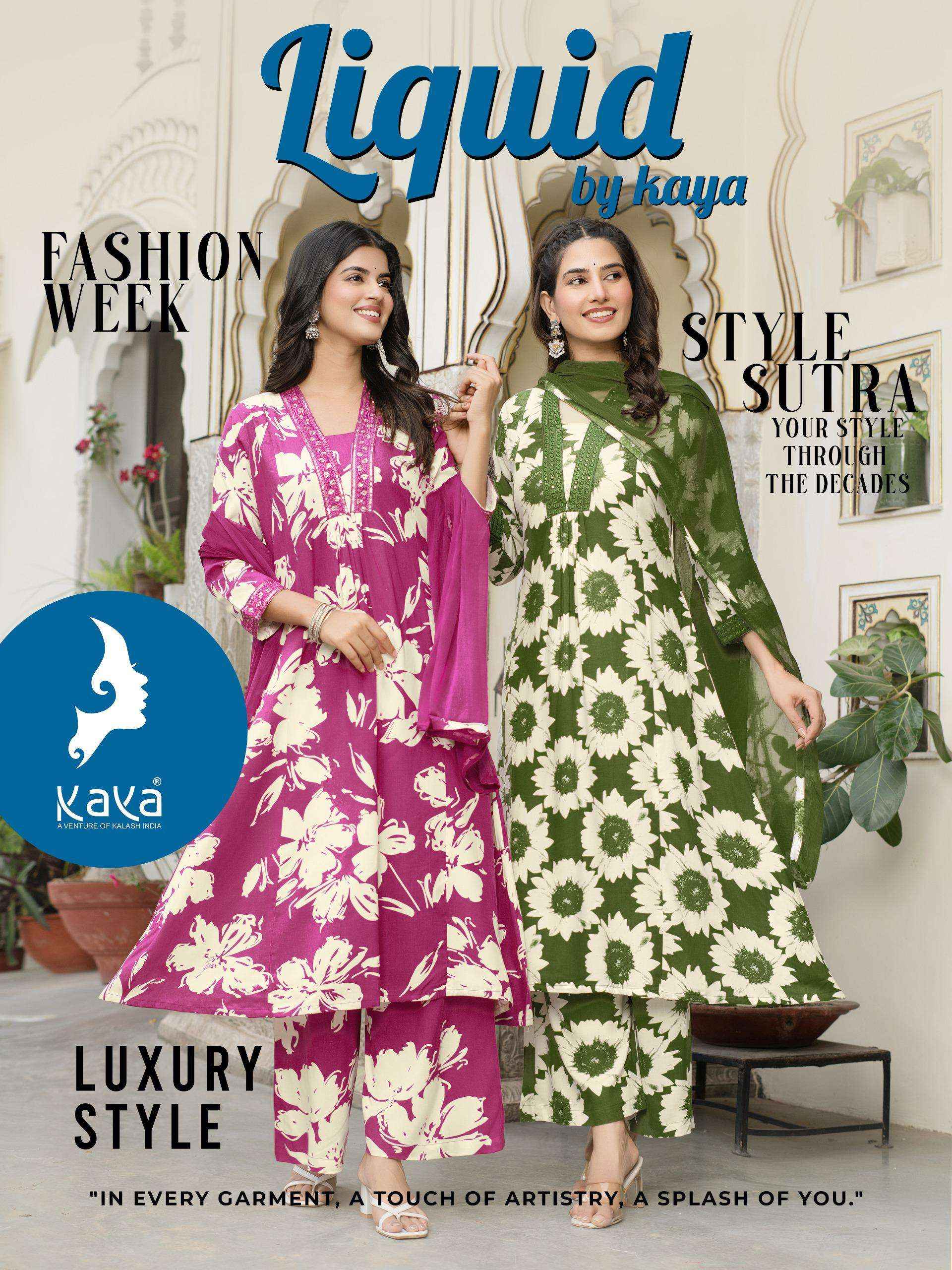 Kaya Liquid Rayon Kurti Combo 6 pcs Catalogue