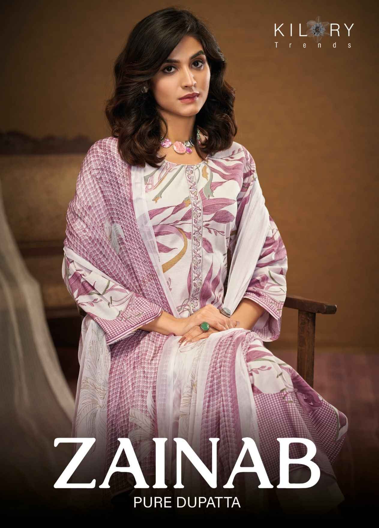 Kilory Trends Zainab Linene Cotton Dress Material 4 pcs Catalogue