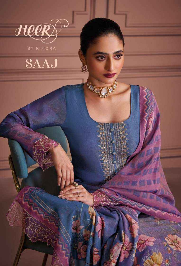 Kimora Heer Saaj Musline Dress Material 6 pcs Catalogue
