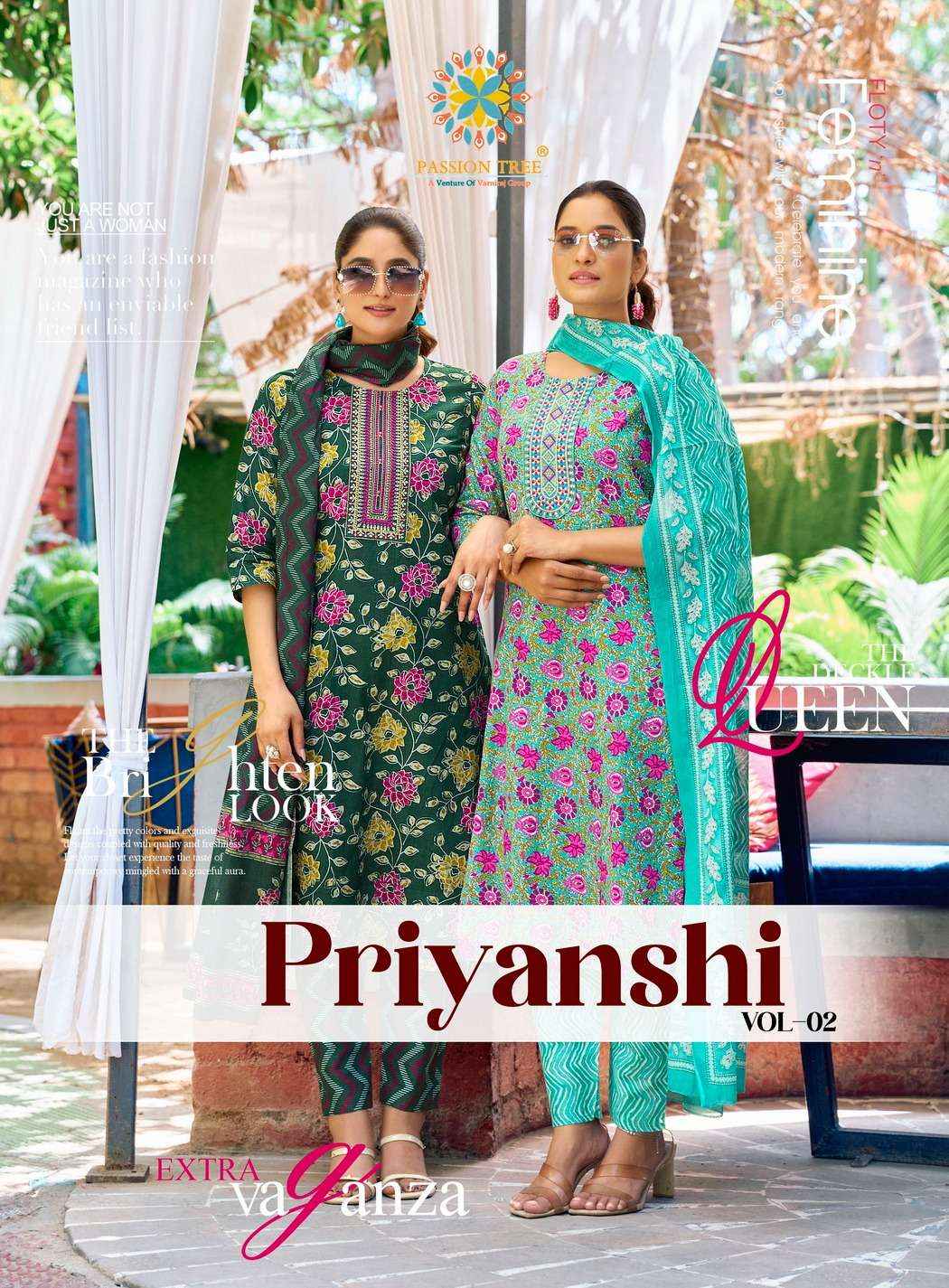 Passion Tree Priyanshi Vol 2 Cotton Kurti Combo 8 pcs Catalogue
