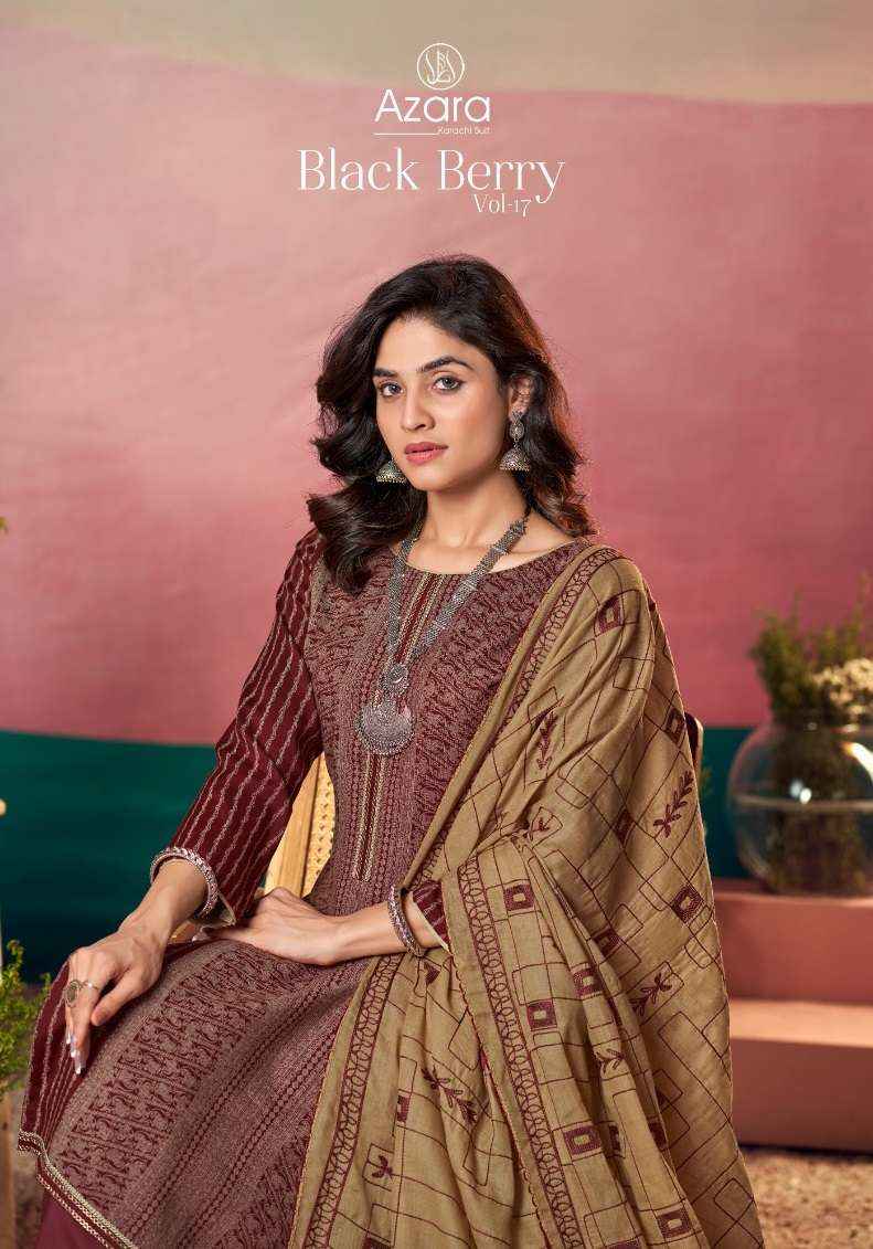 Radhika Fashion Azara Black Berry Vol 17 Cotton Dress Material 4 pcs Catalogue