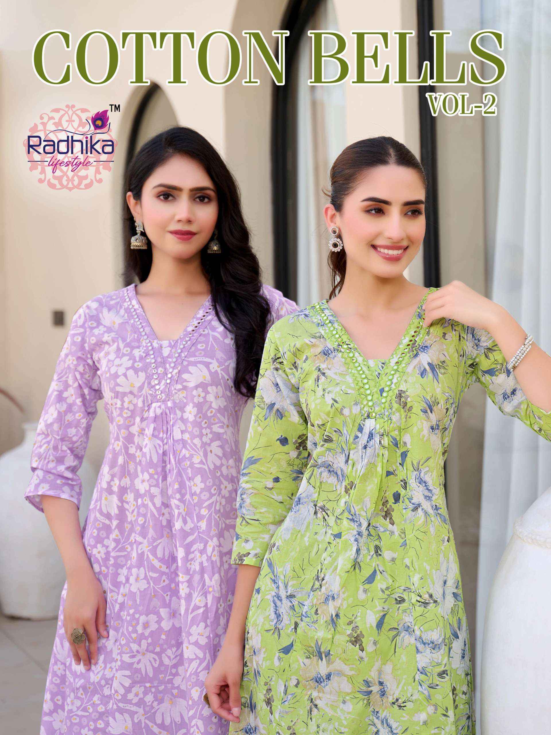 Radhika Lifestyle Cotton Bells Vol 2 Cotton Kurti With Plazzo 8 pcs Catalogue