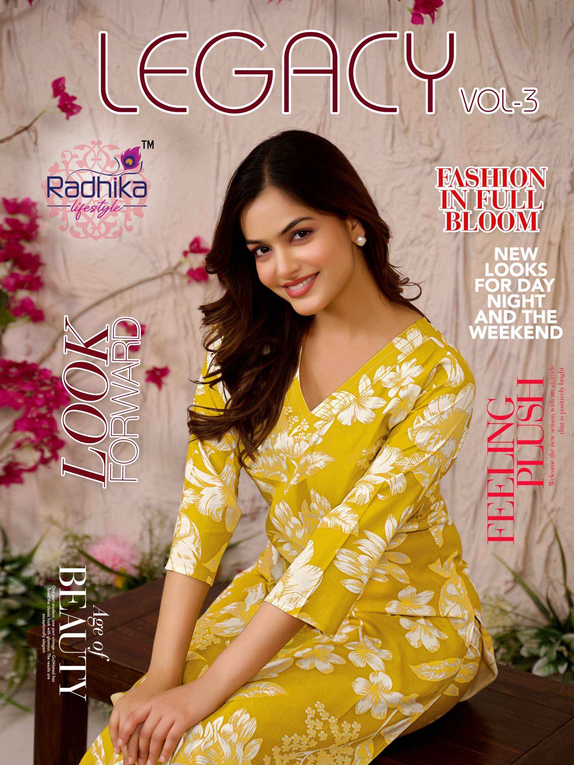Radhika Lifestyle Legacy Vol 3 Rayon Kurti With Bottom 6 pcs Catalogue