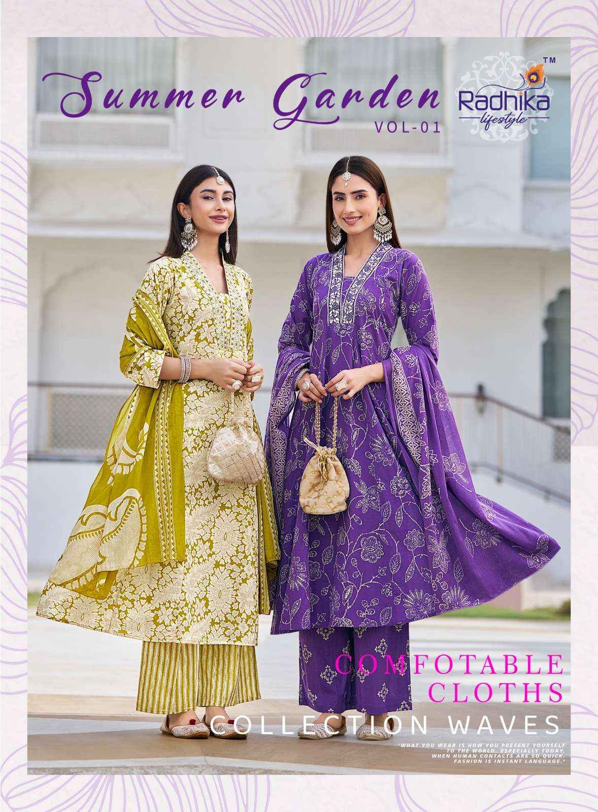 Radhika Lifestyle Summer Garden Vol 1 Cotton Kurti Combo 8 pcs Catalogue