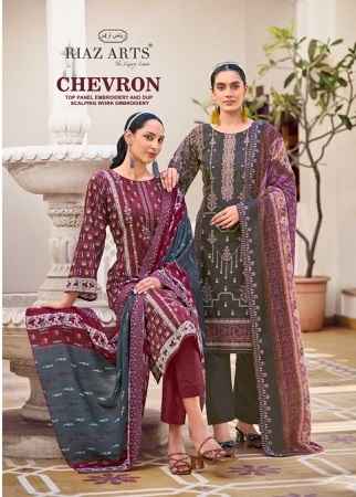 Riaz Arts Chevron Cotton Dress Material 8 pcs Catalogue