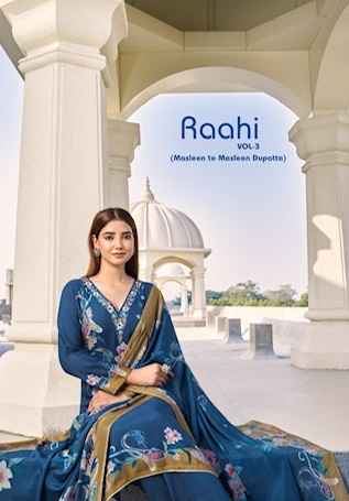 Rupali Fashion Raahi Vol 3 Musline Dress Material 5 pcs Catalogue