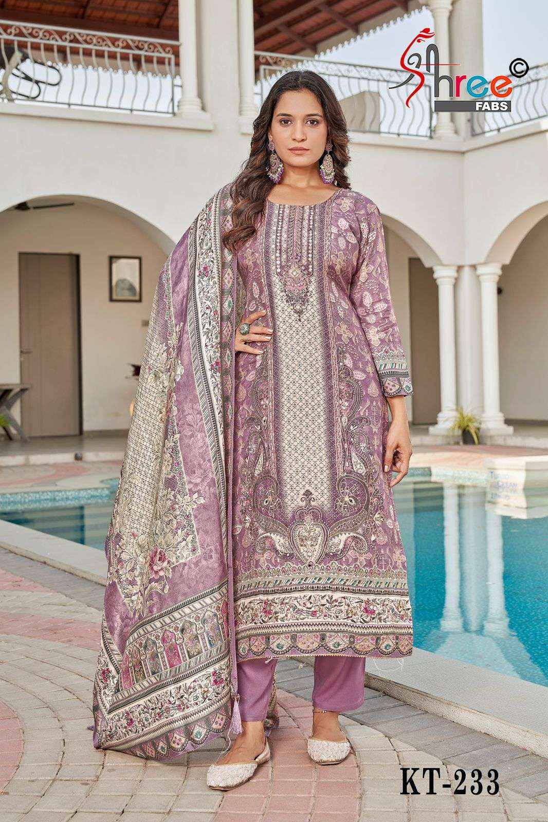 Shree Fabs Kt 233 Viscouse Dress Material 4 pcs Catalogue