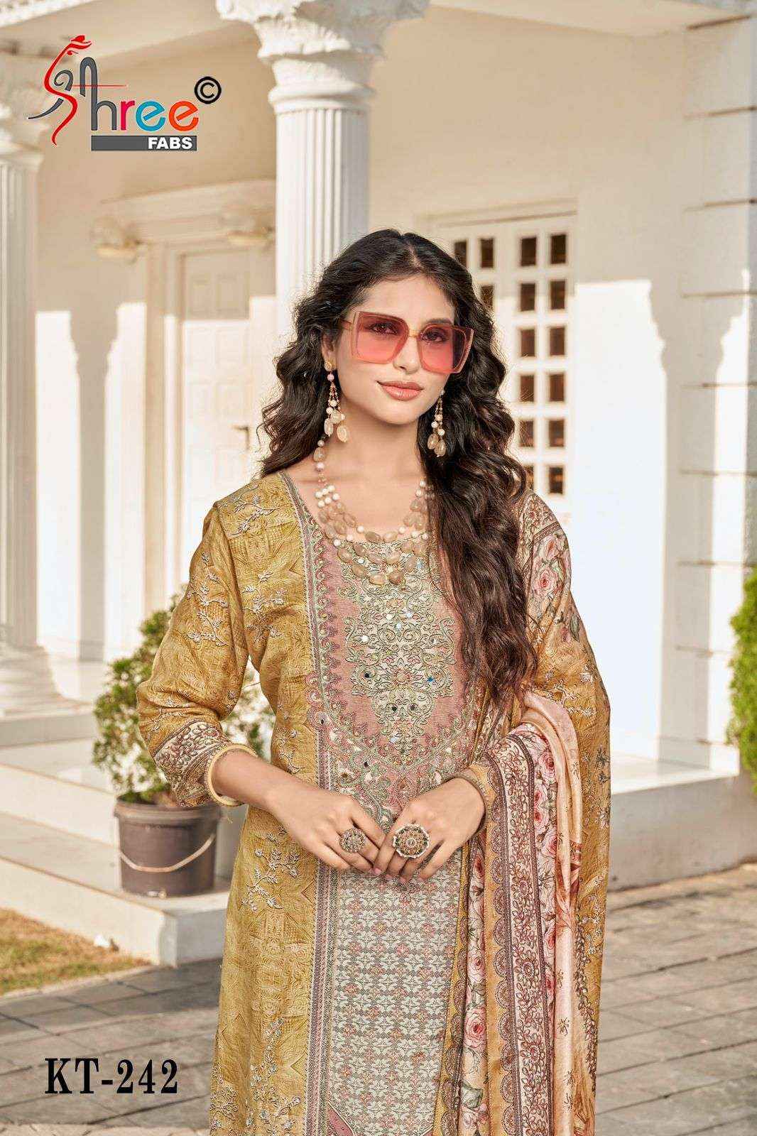 Shree Fabs KT 242 Viscose Muslin Dress Material 4 pcs Catalogue